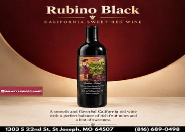 Rubino Black Semi-Sweet California Red Wine 